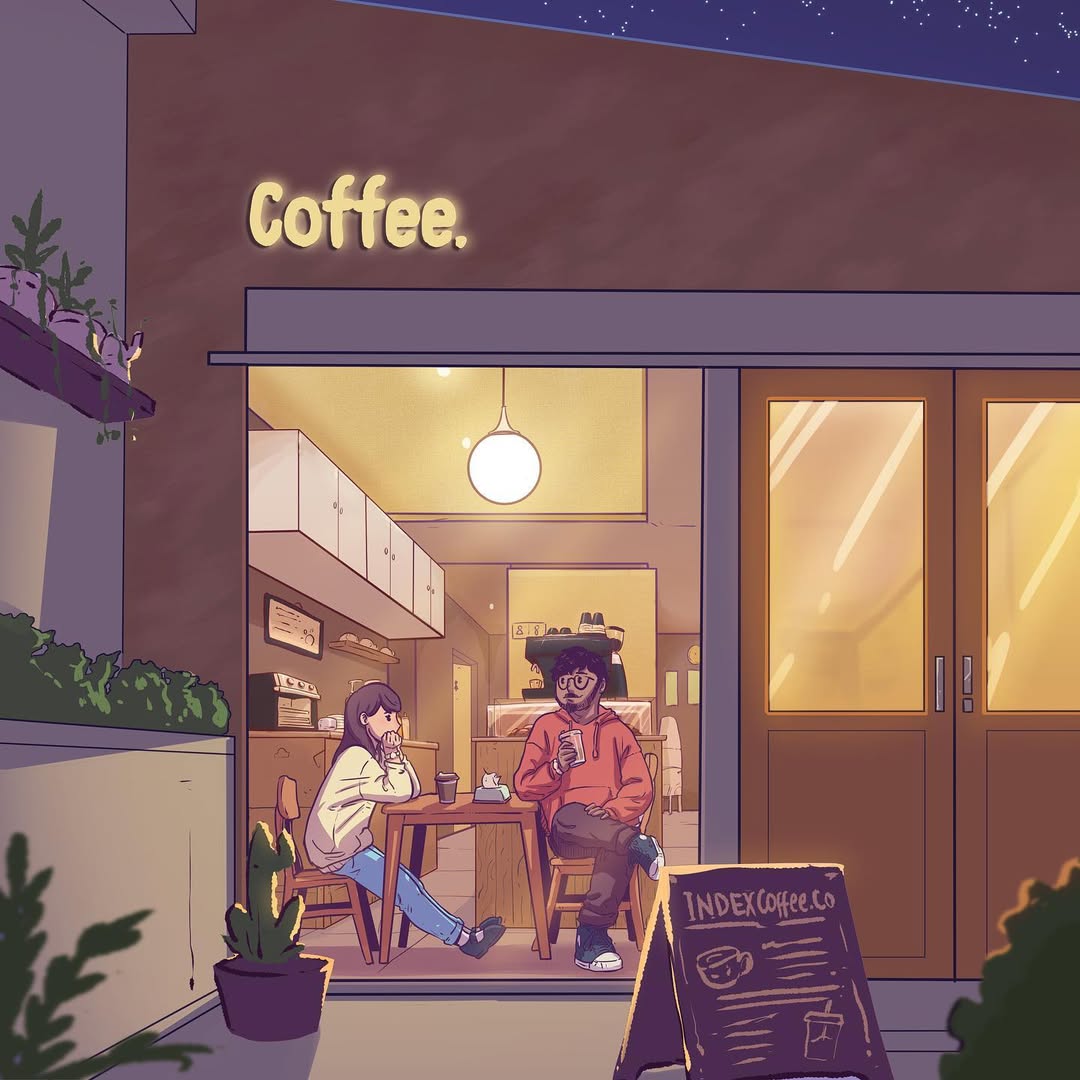 Coffee single album cover by erza. - Copeland cover reimagined with emo lo-fi production, released 2023